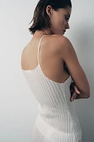 TOP EN MAILLE FINE PLISSÉE