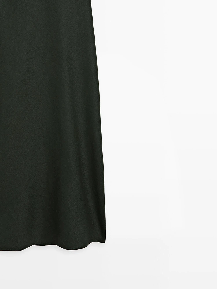 100% linen midi dress