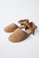 CROCHET HEELED BALLET FLATS