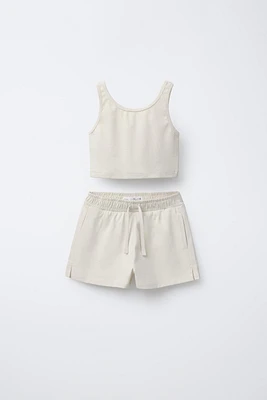 RIBBED T-SHIRT AND HEAVY BERMUDA SET
