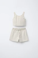 RIBBED T-SHIRT AND HEAVY BERMUDA SET