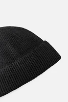 WOOL BLEND SHORT KNIT HAT