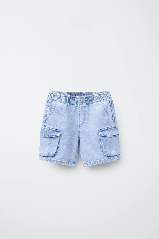 SHORT EN JEAN STYLE MILITAIRE