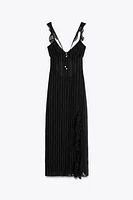 ROBE MI-LONGUE LINGERIE FIL MÉTALLISÉ