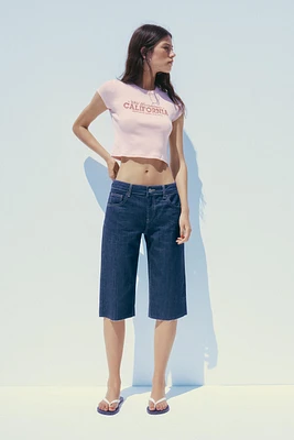 TRF MID-RISE CAPRI DENIM SHORTS