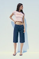TRF MID-RISE CAPRI DENIM SHORTS