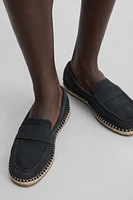 ESPADRILLES MOCASSINS EN CUIR