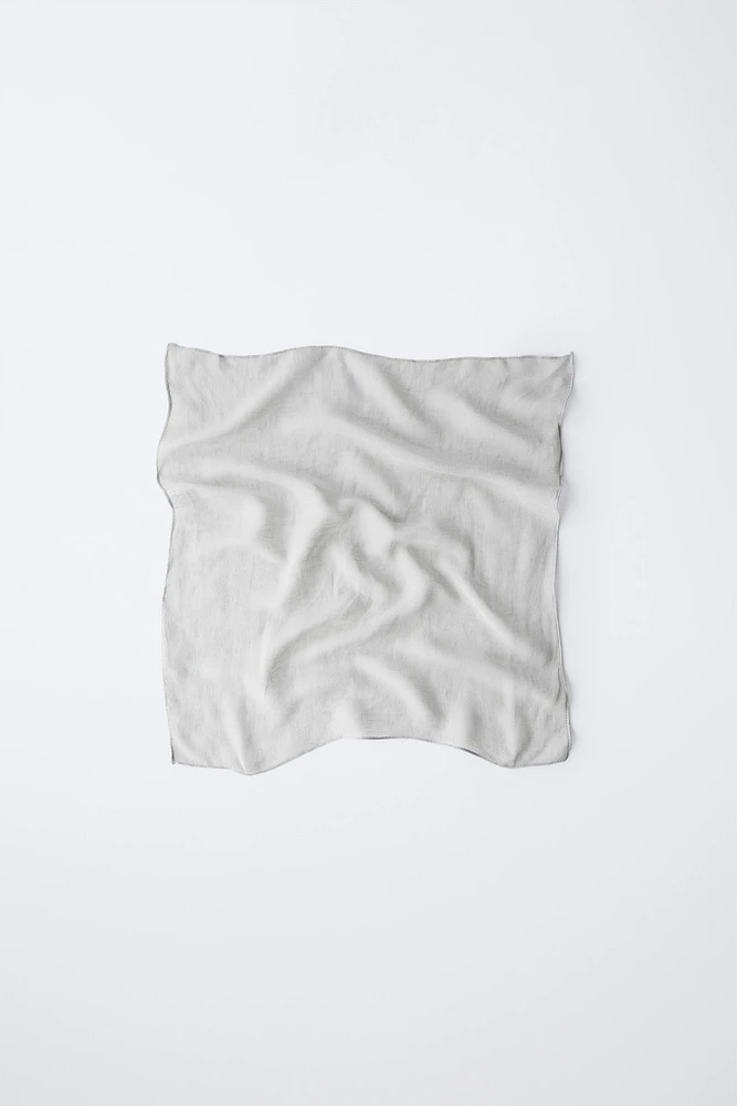 TWO-PACK OF PLAIN LINEN BANDANAS