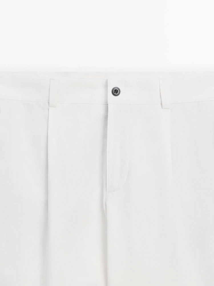 Pantalon relaxed fit en coton mélangé