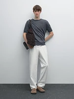 100% linen short sleeve knit sweater