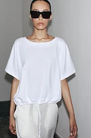 T-SHIRT EN COTON FRONCÉ
