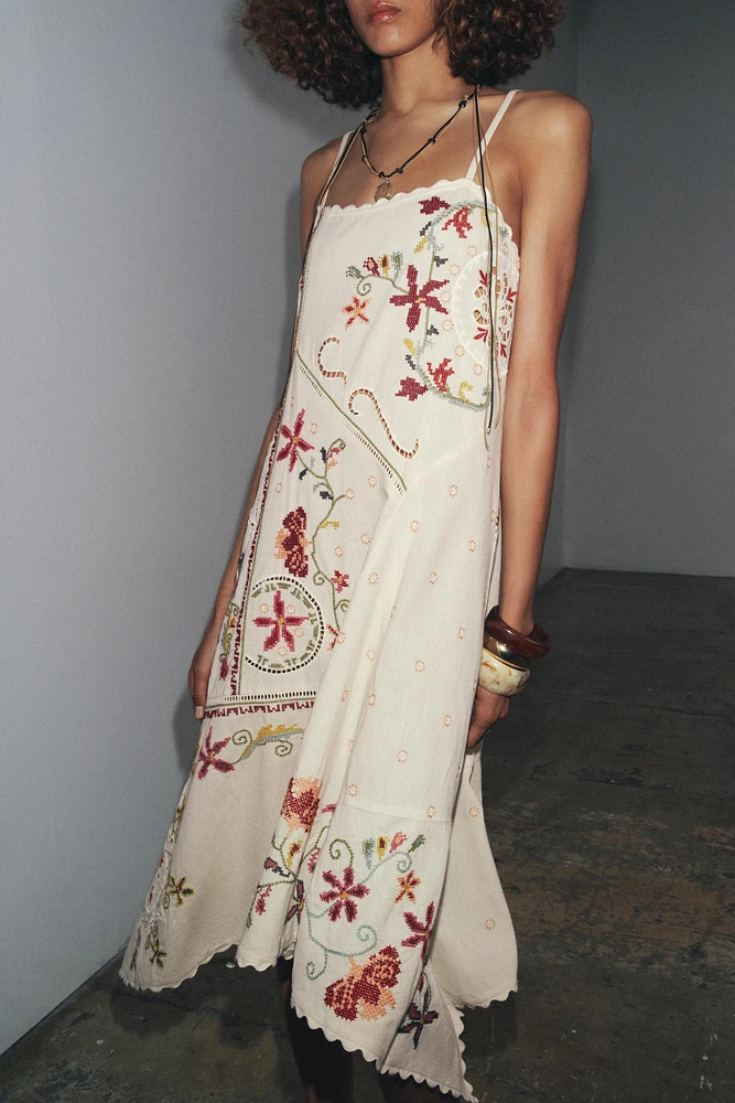ZW COLLECTION ASYMMETRIC EMBROIDERED DRESS