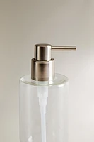 BOROSILICATE BATHROOM DISPENSER WITH TEXT