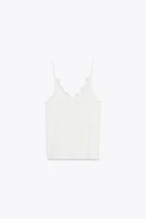 T-SHIRT RIB BRETELLES DENTELLE