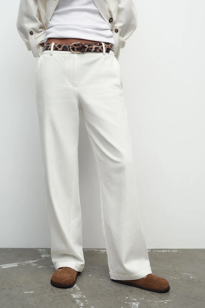 PANTALON AVEC CEINTURE À IMPRIMÉ ANIMAL