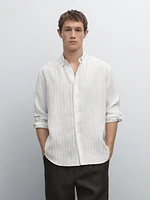 Chemise regular fit 100 % lin rayures