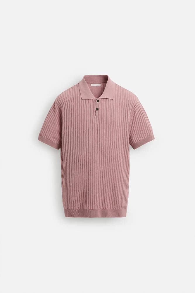 RIB KNIT POLO SHIRT