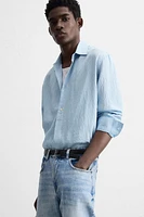 STRIPED VISCOSE BLEND SHIRT