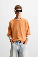 CONTRAST KNIT T-SHIRT