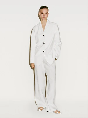 Blazer long en cuir et daim - Limited Edition