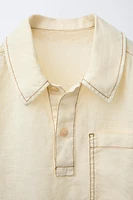 100% LINEN CONTRAST SHIRT