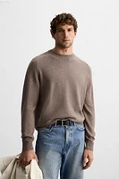 TEXTURED WOOL BLEND SWEATER