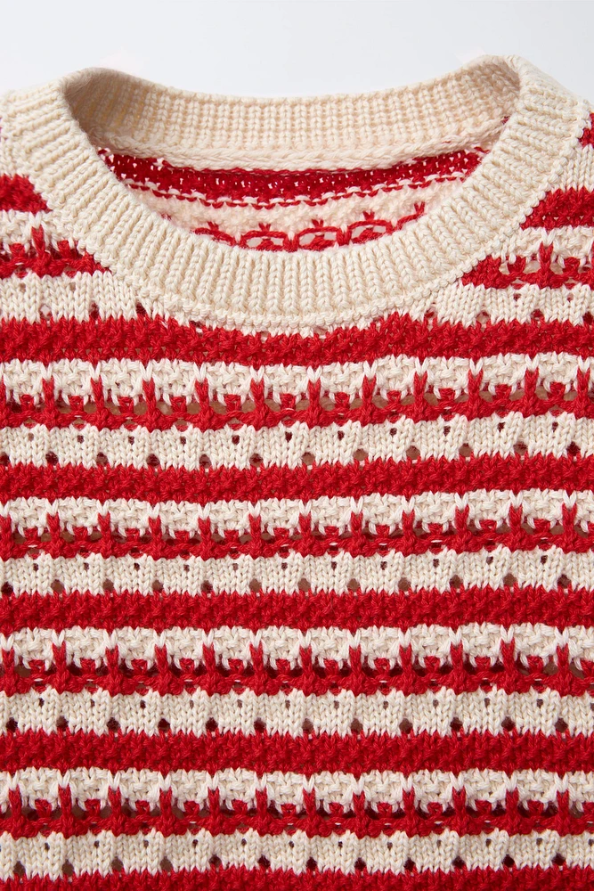 STRIPED CHUNKY KNIT SWEATER
