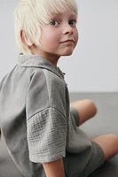 ENSEMBLE DE JOGGING POLO ET BERMUDA TEXTURÉ