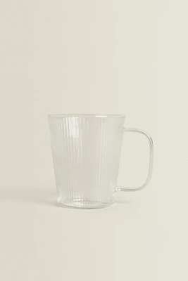 BOROSILICATE GLASS MUG WITH LINES