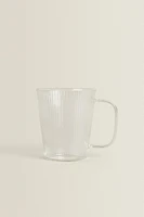 BOROSILICATE GLASS MUG WITH LINES