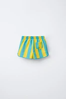 6-14 YEARS/STRIPED SHORT SWIM SHORTS