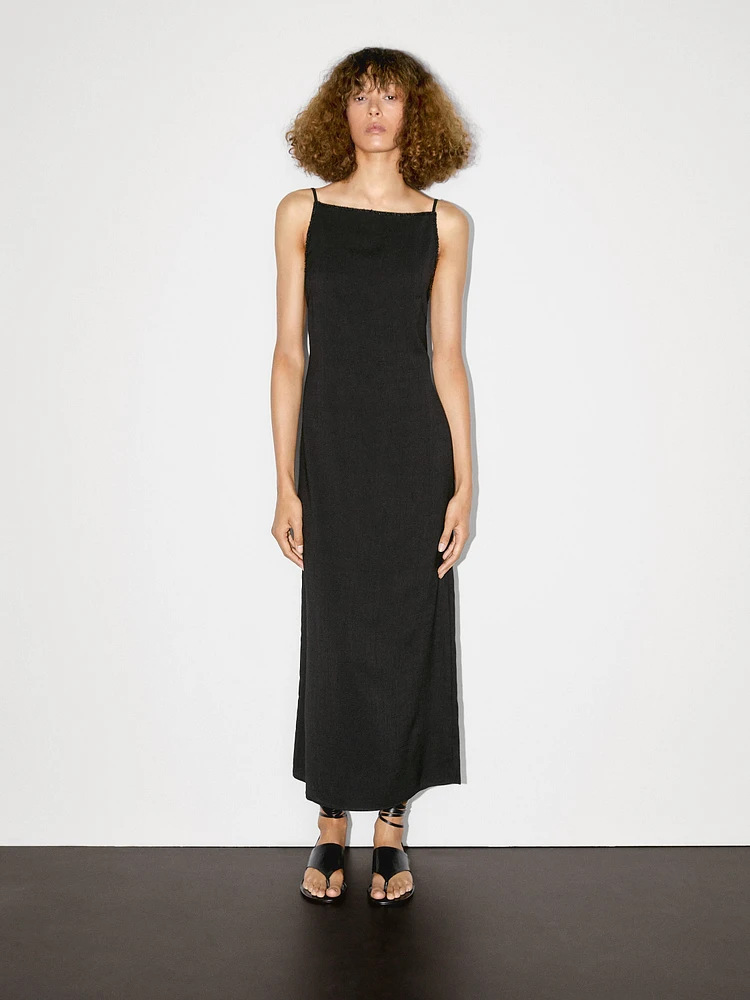 Long dress with rhinestone detail