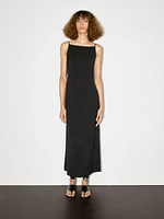 Long dress with rhinestone detail