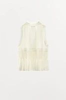 PLEATED LACE TOP