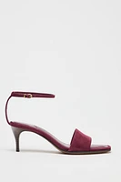 SUEDE MID-HEEL SANDALS
