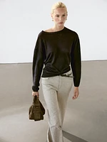 100% linen oversize knit sweater