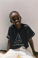 BOAT EMBROIDERY T-SHIRT