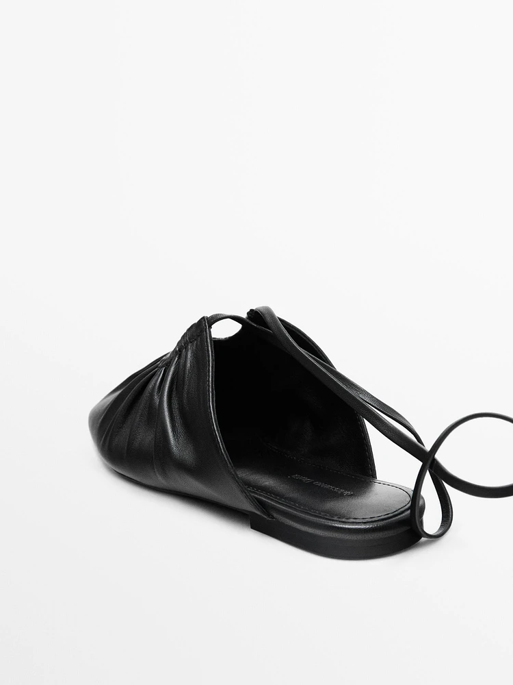 Tied nappa ballet flats