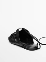 Tied nappa ballet flats