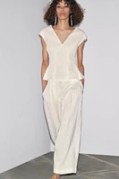 100% LINEN PLEATED TOP ZW COLLECTION
