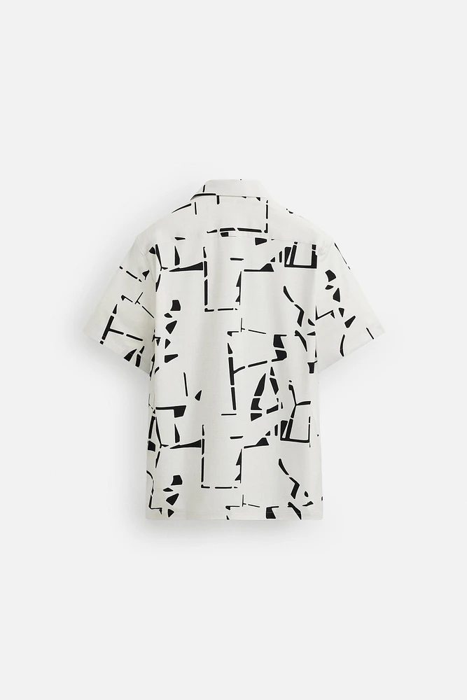 CHEMISE ÉLASTIQUE À IMPRIMÉ ABSTRAIT