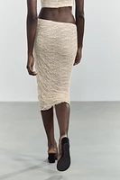 DRAPED LACE RHINESTONE SKIRT