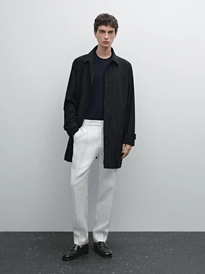 100% linen darted trousers
