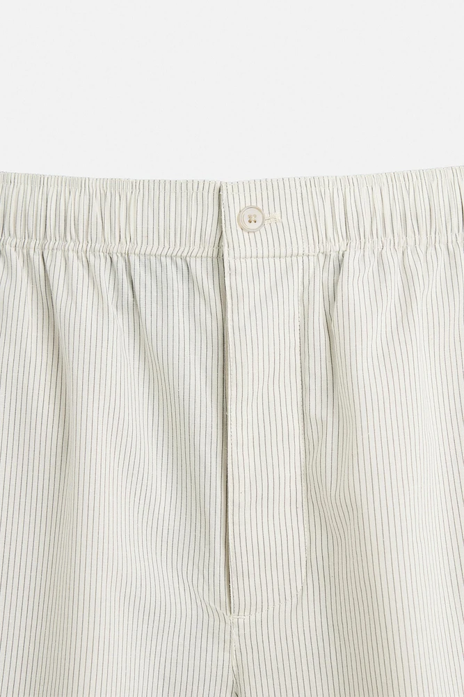 STRIPED COTTON HEMP PANTS