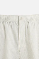 STRIPED COTTON HEMP PANTS
