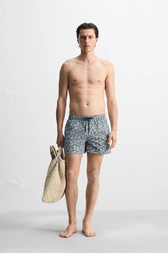 MAILLOT DE BAIN COURT À IMPRIMÉ FLORAL