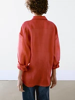 Flowing ramie blend shirt