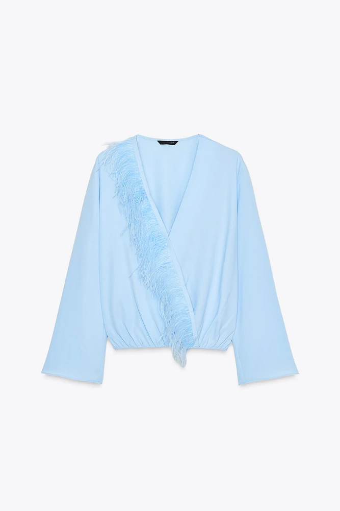FEATHER WRAP BLOUSE