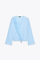 FEATHER WRAP BLOUSE
