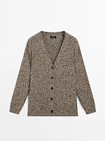 Mouliné V-neck long cardigan